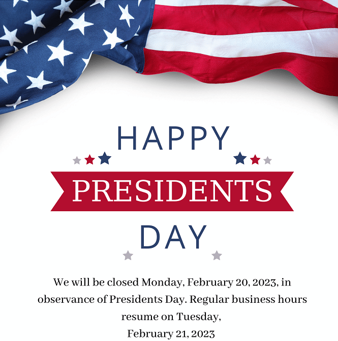 2023 Presidents Day Closed AID Atlanta