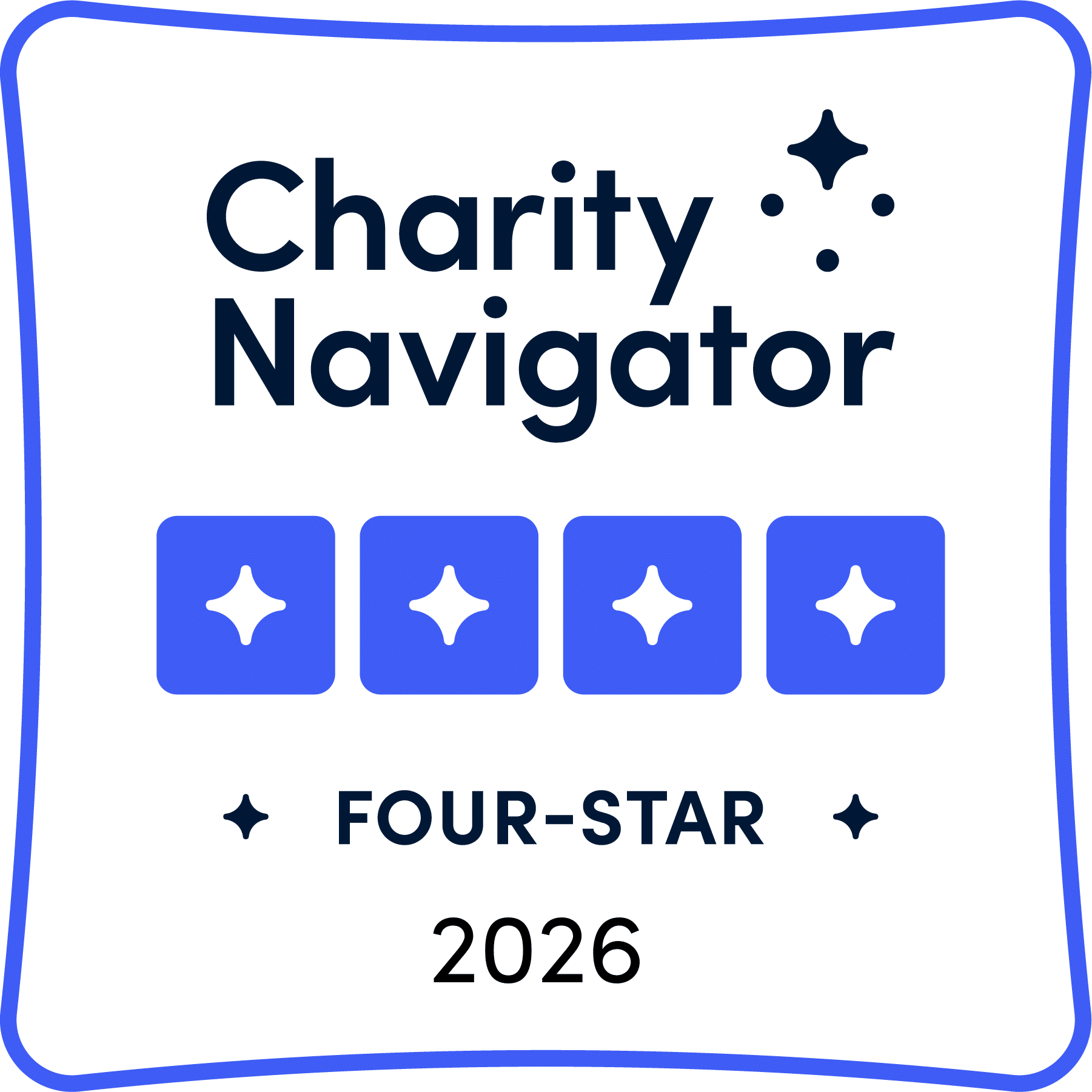 Charity Navigator 2026 4 star badge